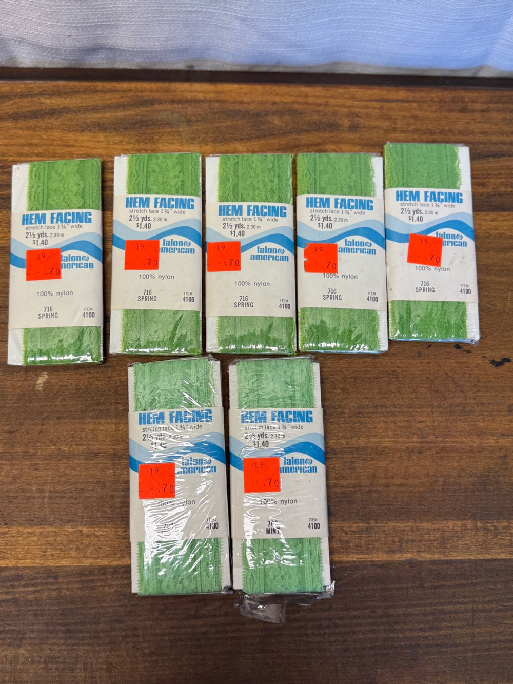 Vintage Wrights Boiltex Seam Binding Green Lot Sewing Trims Craft Supply 7pc